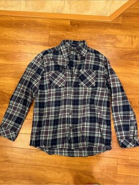 William Murray Golf Navy, White & Burgundy Plaid Button-Down Shirt